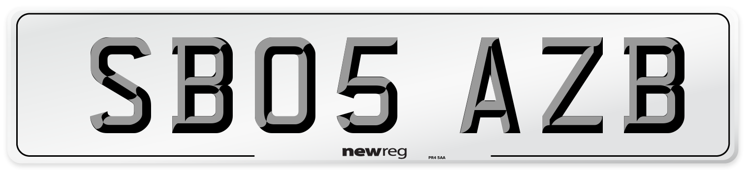 SB05 AZB Number Plate from New Reg